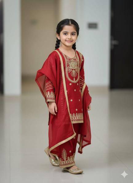 Trending New Ramzan Eid Special Silk Red Wholesale kids clothing distributors